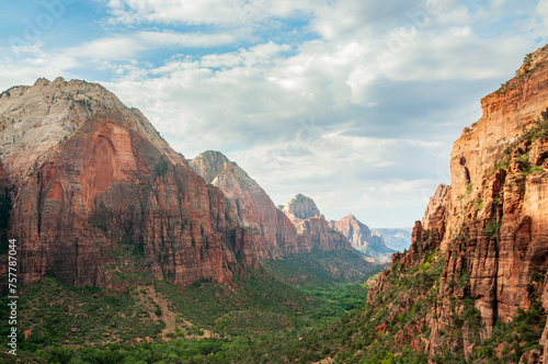 A View into the Valley at Zion National Park in Utah