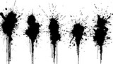 Set of blots. Black spots of paint on a white background. Grunge frame of paint.