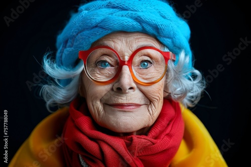 Woman in Hat and Scarf