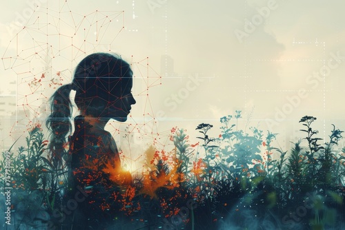 Woman Standing in Front of Field of Flowers