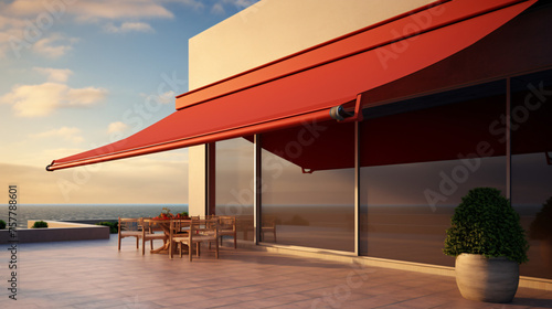 Remote controlled motorized awnings for outdoor shade