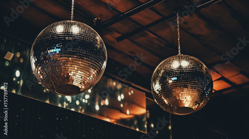 disco ball in the nightclub photo