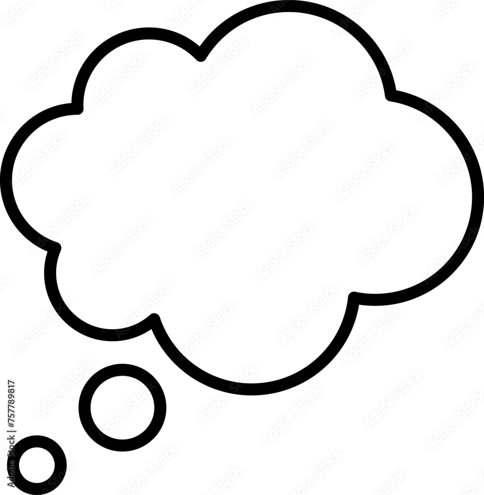 Trendy think bubble in flat style. Think bubble isolated on white background. Cloud line icon Vector. Trendy think bubble in flat style. Think bubble isolated on white background. Cloud line icon Vector.