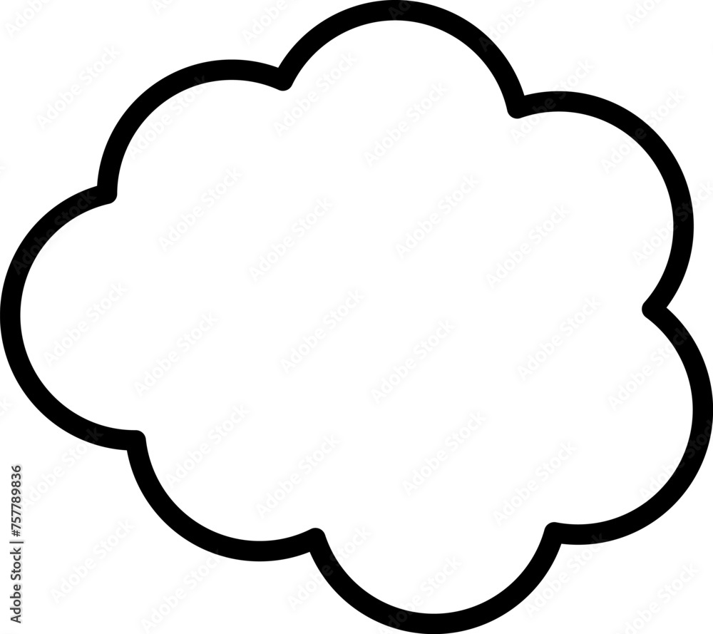 Trendy think bubble in flat style. Think bubble isolated on white background. Cloud line icon Vector. Trendy think bubble in flat style. Think bubble isolated on white background. Cloud line icon Vector.
