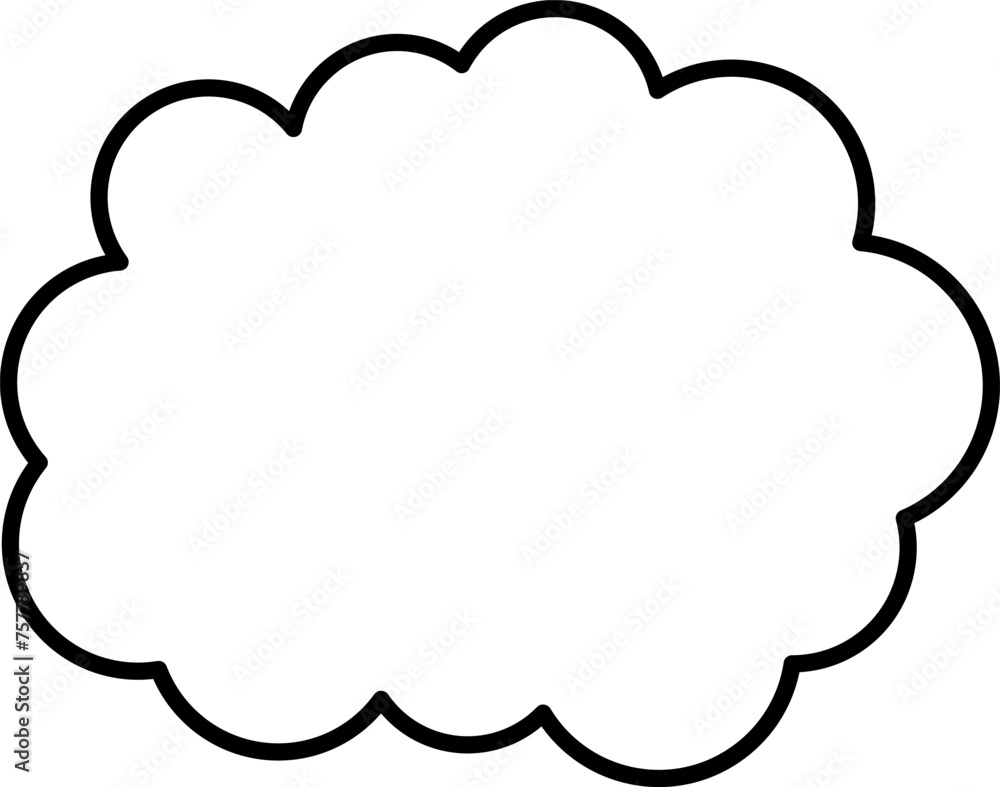 Trendy think bubble in flat style. Think bubble isolated on white background. Cloud line icon Vector. Trendy think bubble in flat style. Think bubble isolated on white background. Cloud line icon Vector.