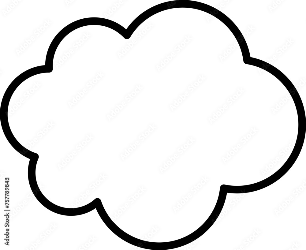 Trendy think bubble in flat style. Think bubble isolated on white background. Cloud line icon Vector. Trendy think bubble in flat style. Think bubble isolated on white background. Cloud line icon Vector.