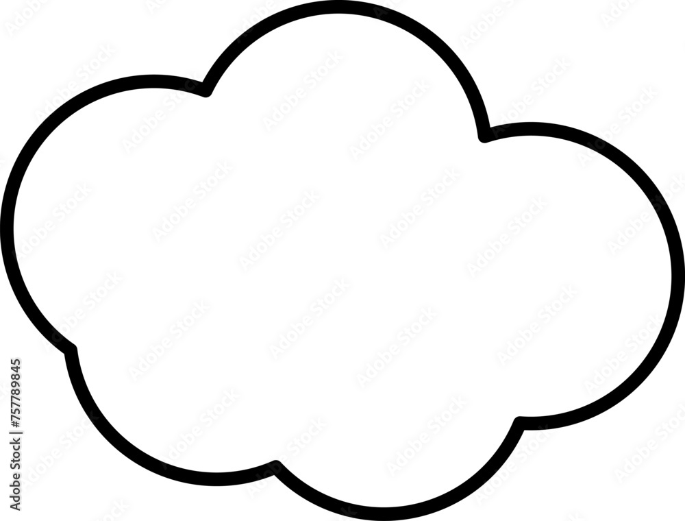 Trendy think bubble in flat style. Think bubble isolated on white background. Cloud line icon Vector. Trendy think bubble in flat style. Think bubble isolated on white background. Cloud line icon Vector.