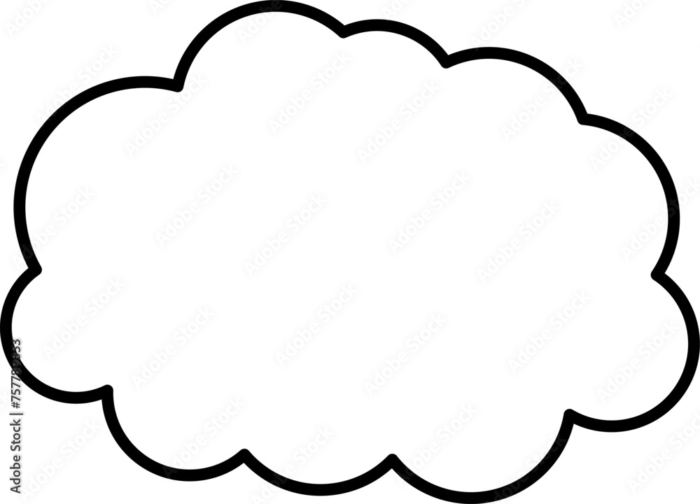 Trendy think bubble in flat style. Think bubble isolated on white background. Cloud line icon Vector. Trendy think bubble in flat style. Think bubble isolated on white background. Cloud line icon Vector.