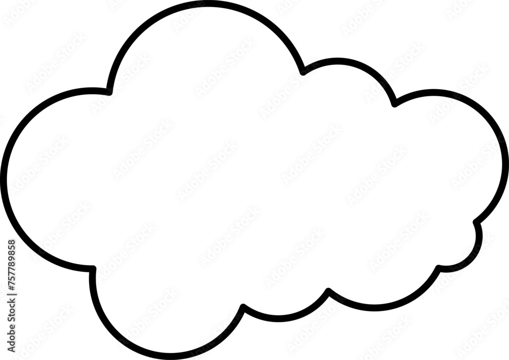 Trendy think bubble in flat style. Think bubble isolated on white background. Cloud line icon Vector. Trendy think bubble in flat style. Think bubble isolated on white background. Cloud line icon Vector.