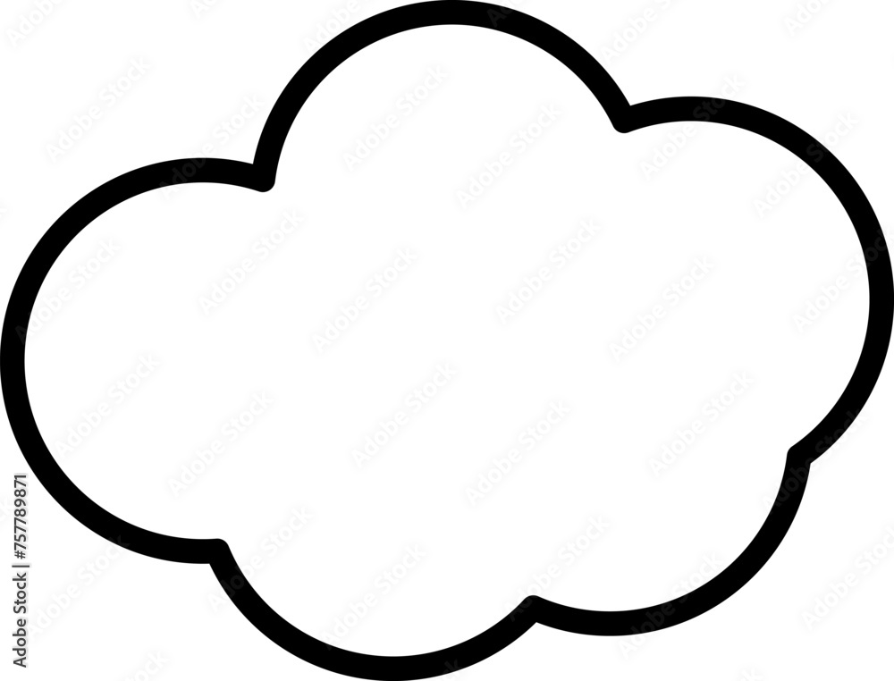 Trendy think bubble in flat style. Think bubble isolated on white background. Cloud line icon Vector. Trendy think bubble in flat style. Think bubble isolated on white background. Cloud line icon Vector.