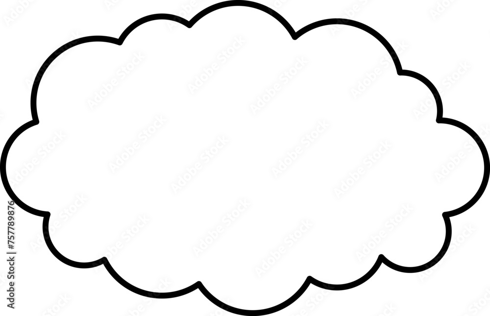 Trendy think bubble in flat style. Think bubble isolated on white background. Cloud line icon Vector. Trendy think bubble in flat style. Think bubble isolated on white background. Cloud line icon Vector.