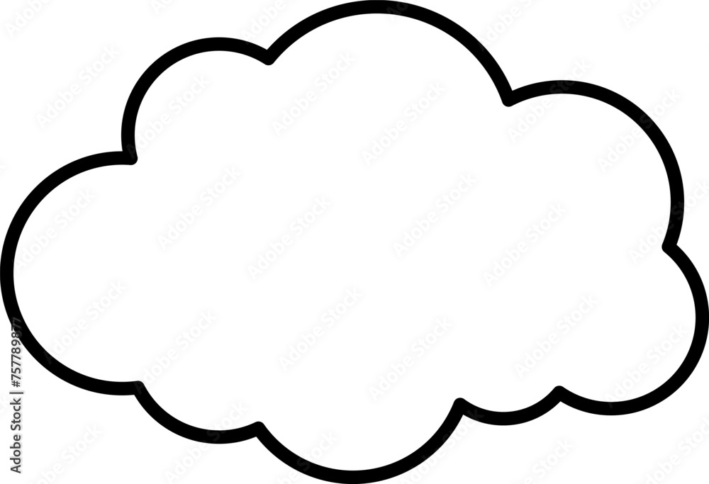 Trendy think bubble in flat style. Think bubble isolated on white background. Cloud line icon Vector. Trendy think bubble in flat style. Think bubble isolated on white background. Cloud line icon Vector.