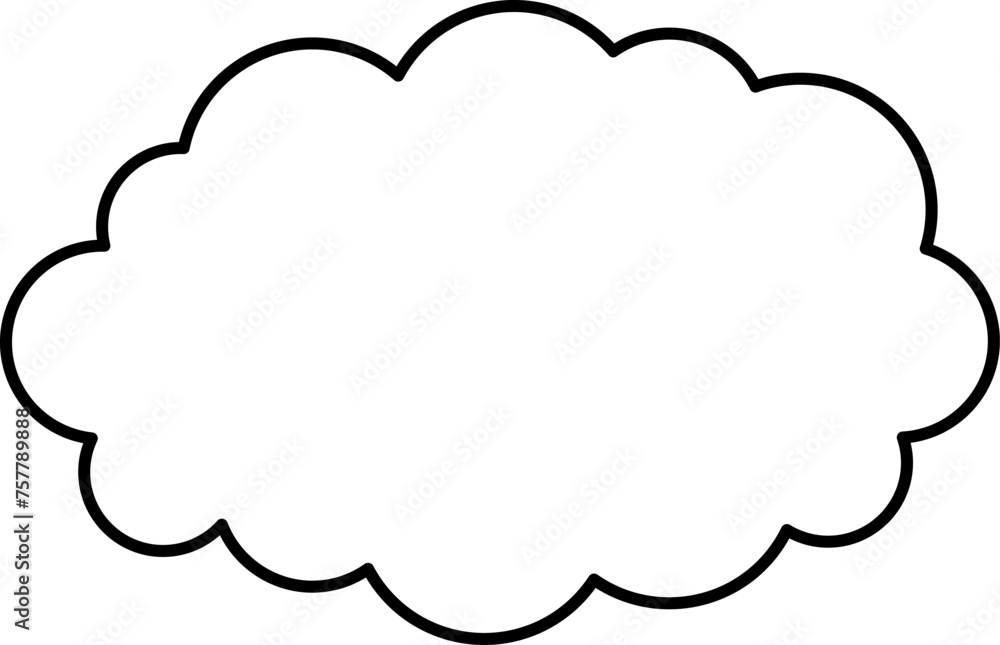 Trendy think bubble in flat style. Think bubble isolated on white background. Cloud line icon Vector. Trendy think bubble in flat style. Think bubble isolated on white background. Cloud line icon Vector.