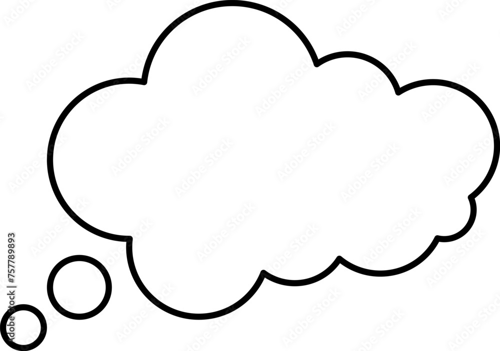 Trendy think bubble in flat style. Think bubble isolated on white background. Cloud line icon Vector. Trendy think bubble in flat style. Think bubble isolated on white background. Cloud line icon Vector.