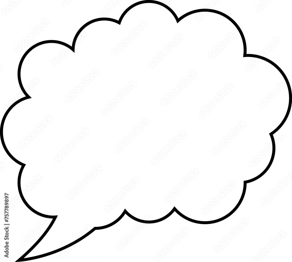 Trendy think bubble in flat style. Think bubble isolated on white background. Cloud line icon Vector. Trendy think bubble in flat style. Think bubble isolated on white background. Cloud line icon Vector.