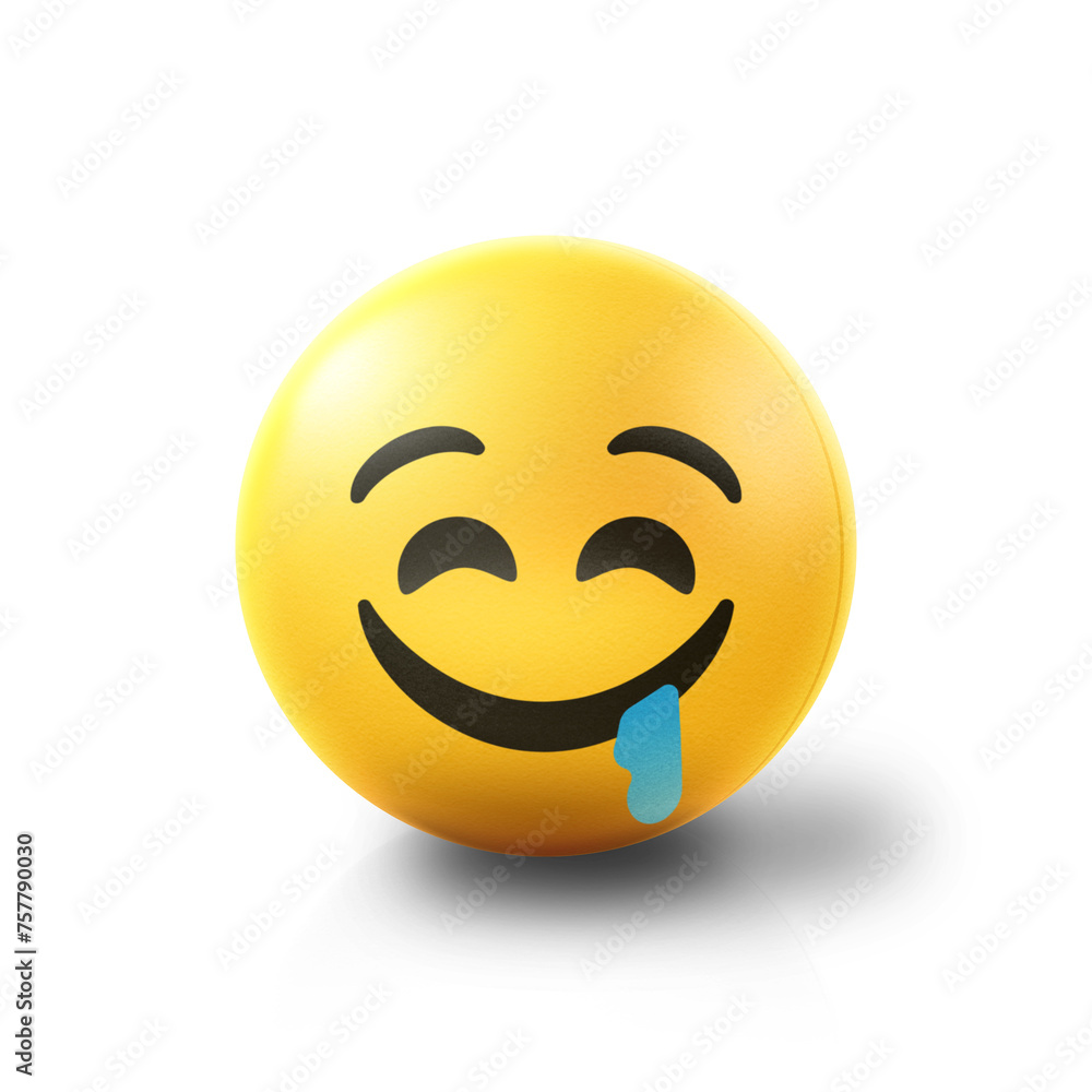 Drooling and hungry Emoji stress ball on shiny floor. 3D emoticon isolated. Drooling and hungry Emoji stress ball on shiny floor. 3D emoticon isolated.