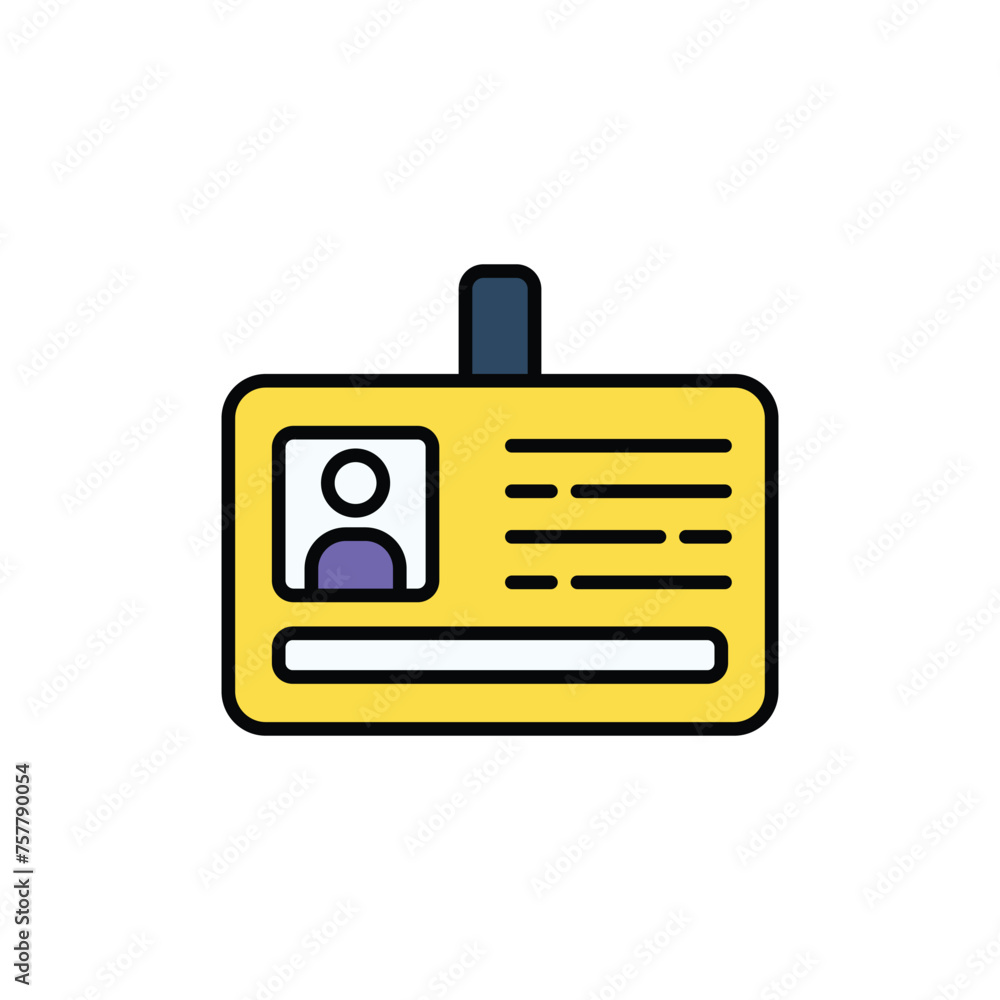 Id Card icon design with white background stock illustration Id Card icon design with white background stock illustration