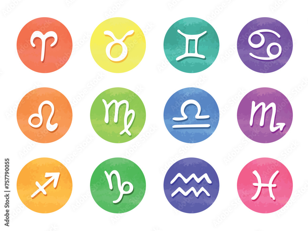 Hand drawn zodiac signs in round frames Esoteric doodle set Astrology clipart Elements for design Hand drawn zodiac signs in round frames Esoteric doodle set Astrology clipart Elements for design