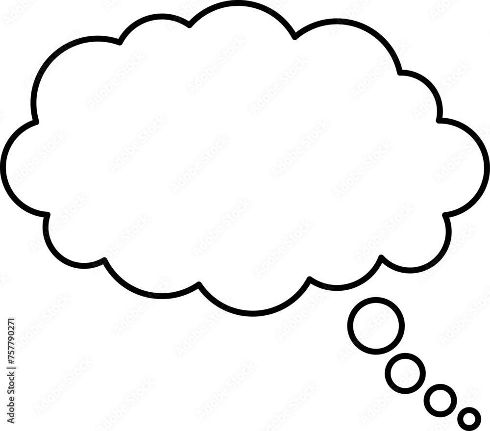 Trendy think bubble in flat style. Think bubble isolated on white background. Cloud line icon Vector.