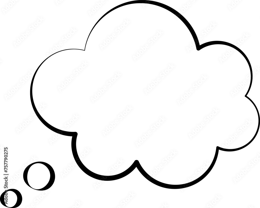 Trendy think bubble in flat style. Think bubble isolated on white background. Cloud line icon Vector. Trendy think bubble in flat style. Think bubble isolated on white background. Cloud line icon Vector.
