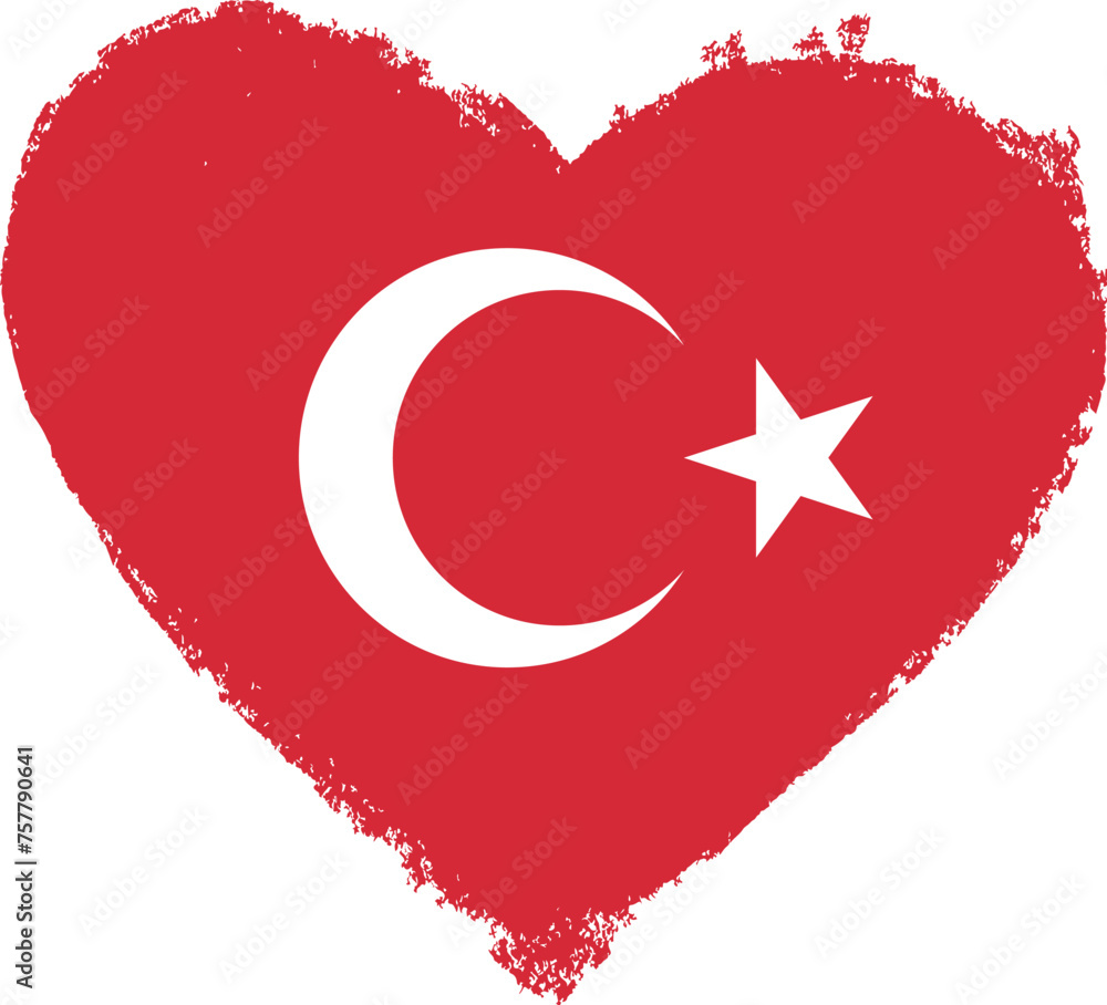 Obraz premium Turkey flag in heart shape.
