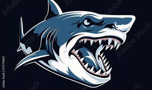Color image of a shark close up on a dark background. © Andreas