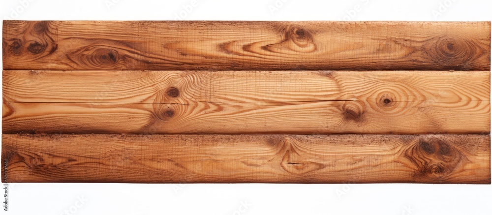 A closeup of a hardwood plank on a white background. This piece of wood can be used as an ingredient in cuisine, for flooring, stained for a table, or as a food presentation platform A closeup of a hardwood plank on a white background. This piece of wood can be used as an ingredient in cuisine, for flooring, stained for a table, or as a food presentation platform