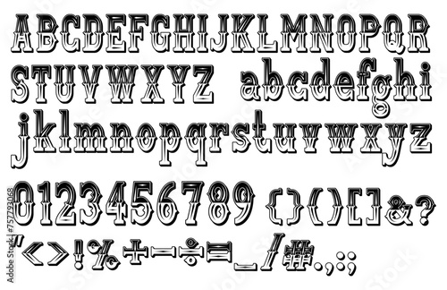 Old 3d Western alphabet letters font