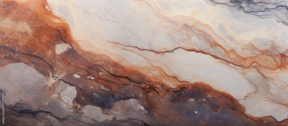 A detailed closeup of a marble texture resembling a mixture of brown and white colors, resembling a beautiful landscape or painting A detailed closeup of a marble texture resembling a mixture of brown and white colors, resembling a beautiful landscape or painting