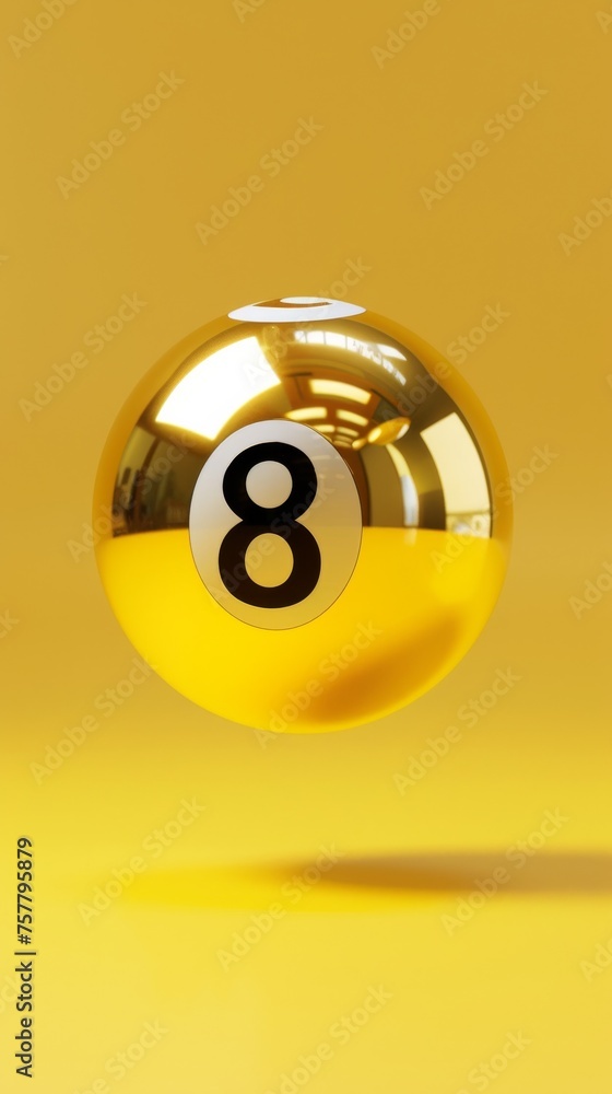 © jiawei - Yellow Ball With Number Eight © jiawei - Yellow Ball With Number Eight