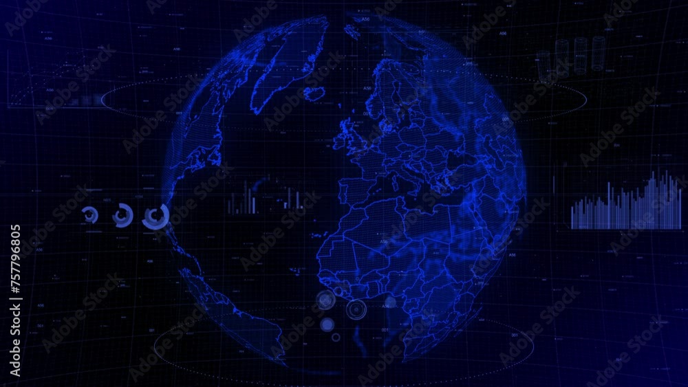 cinematic digital globe rotating video background showcases zooming in on Portugal country. Data analysis Portugal Country Charts and Graphs of Growth, Development, Resources, GDP Conceptual cinematic digital globe rotating video background showcases zooming in on Portugal country. Data analysis Portugal Country Charts and Graphs of Growth, Development, Resources, GDP Conceptual