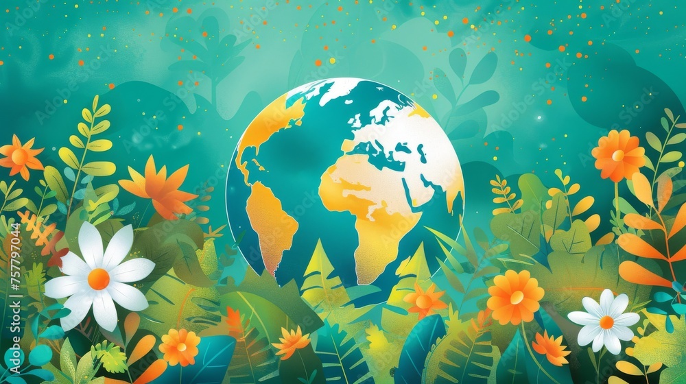 Save the earth, globe, plant, tree, flower concept background modern. Eco-friendly illustration design for web, banners, campaigns, and social media. Save the earth, globe, plant, tree, flower concept background modern. Eco-friendly illustration design for web, banners, campaigns, and social media.