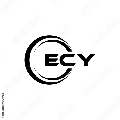 ECY letter logo design in illustration. Vector logo, calligraphy designs for logo, Poster, Invitation, etc. photo