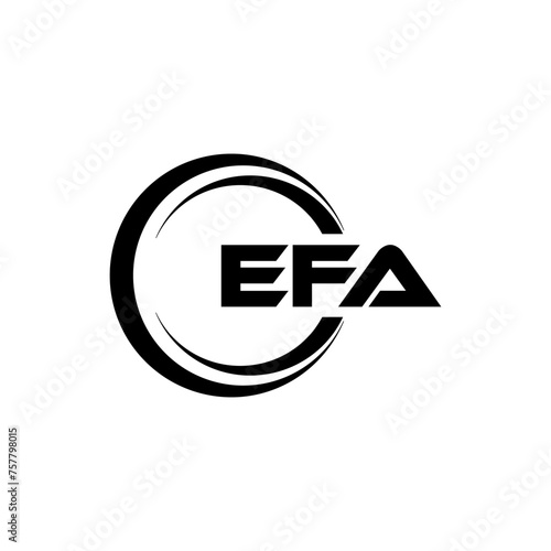 EFA letter logo design in illustration. Vector logo, calligraphy designs for logo, Poster, Invitation, etc.