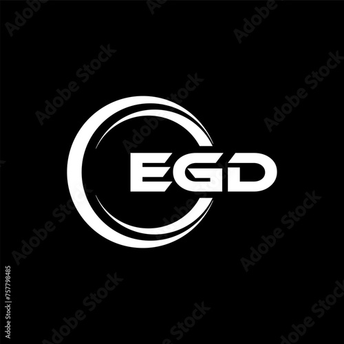 EGD letter logo design in illustration. Vector logo, calligraphy designs for logo, Poster, Invitation, etc. photo