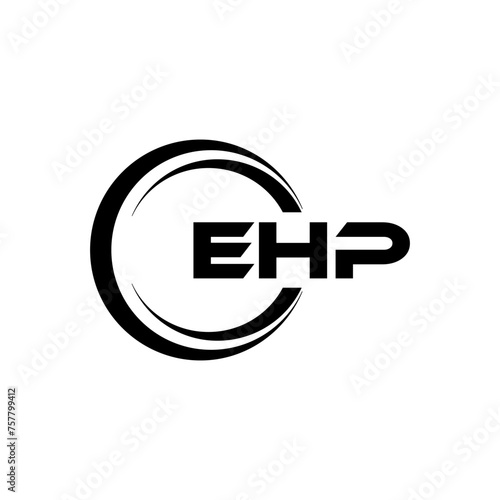 EHP letter logo design in illustration. Vector logo  calligraphy designs for logo  Poster  Invitation  etc.