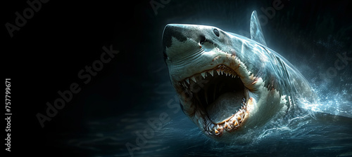 Big shark with open mouth