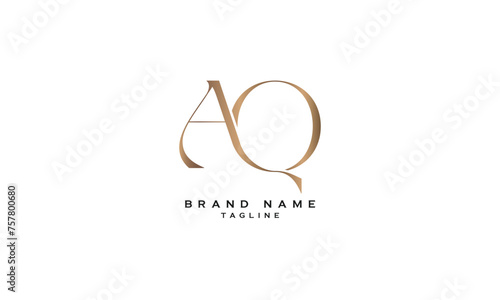 AQ, QA, Abstract initial monogram letter alphabet logo design