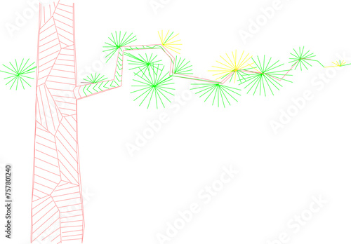 Vector sketch illustration of artistic tree plant design for completeness of the image