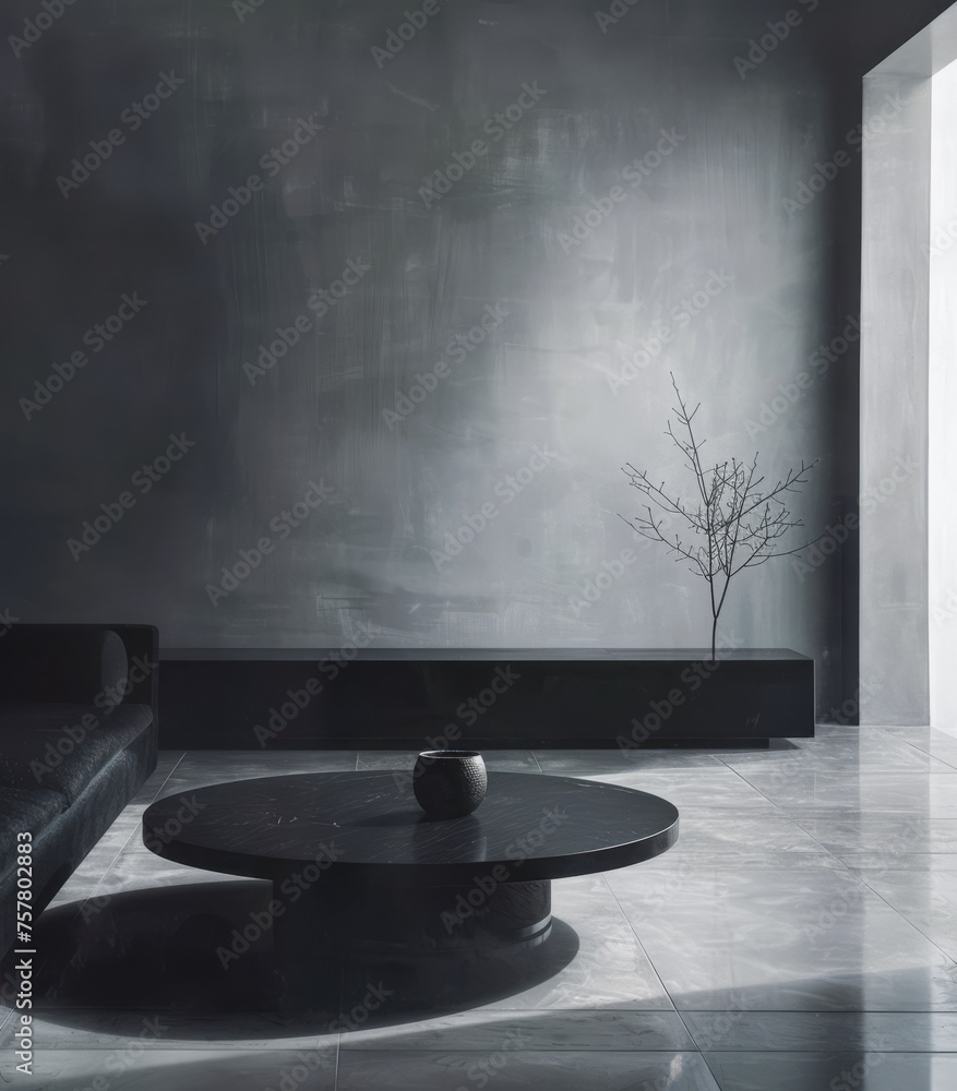 Fototapeta premium Elegant home design with minimalist decor. Sophisticated modern interiors composition