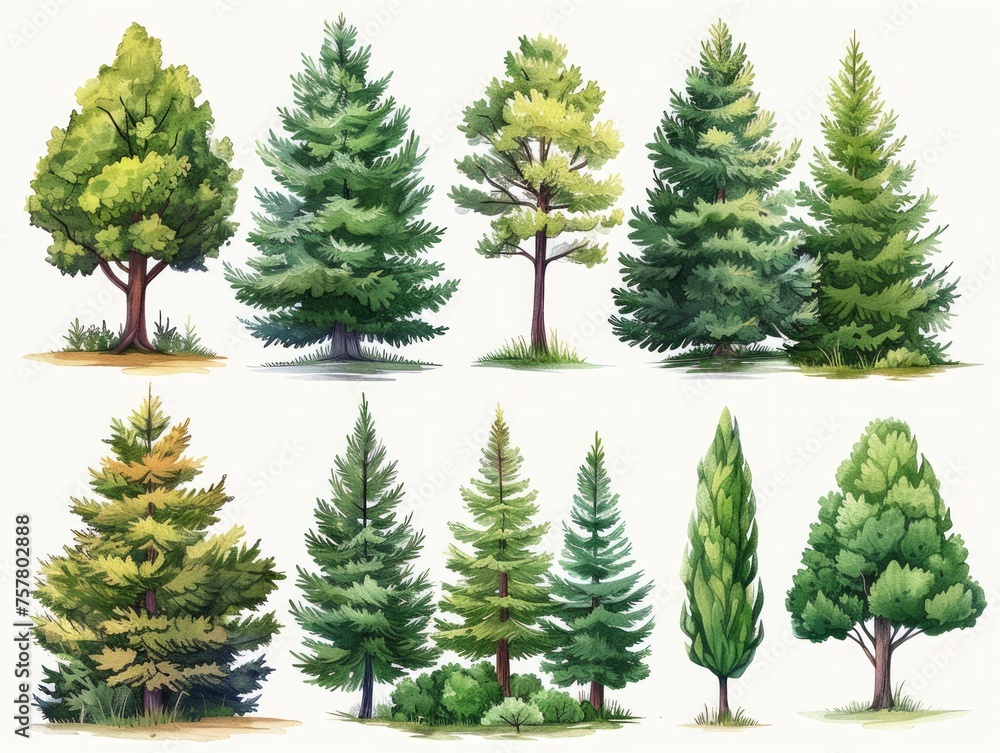 Deodar Cedar: A Collection of Modern Illustrations of Trees Generative AI Deodar Cedar: A Collection of Modern Illustrations of Trees Generative AI