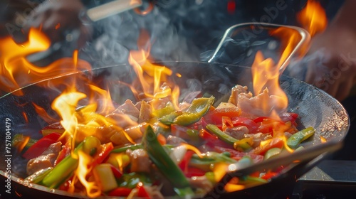Intense flames engulfing a ...