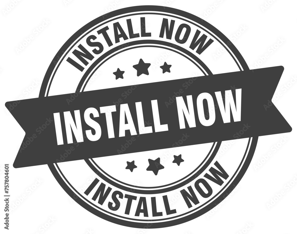 install now stamp. install now label on transparent background. round sign install now stamp. install now label on transparent background. round sign
