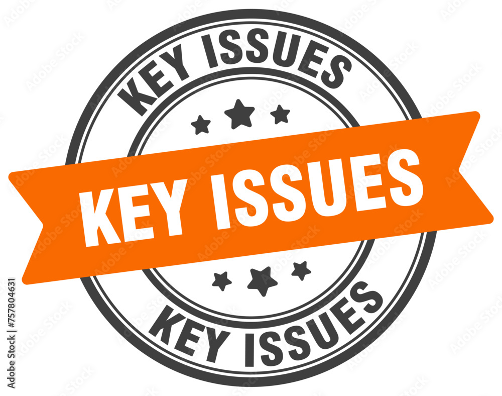 key issues stamp. key issues label on transparent background. round sign