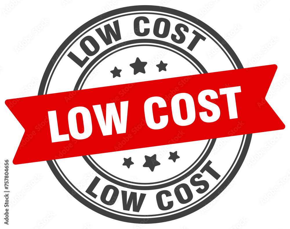 low cost stamp. low cost label on transparent background. round sign low cost stamp. low cost label on transparent background. round sign