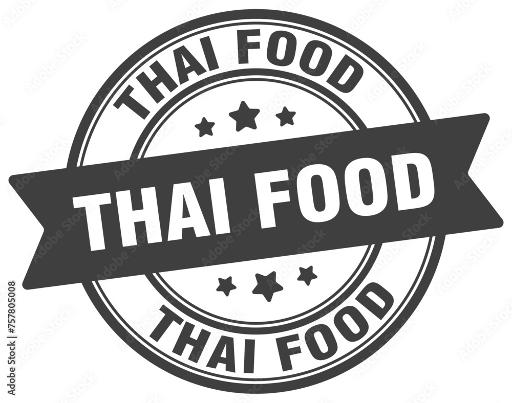 thai food stamp. thai food label on transparent background. round sign