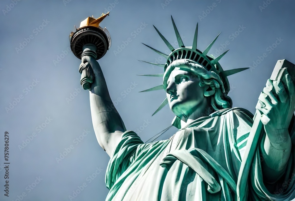 Obraz premium statue of liberty with background