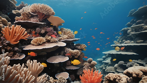 The awe-inspiring beauty of the Great Barrier Reef, Australia, with vibrant coral reefs teeming with marine life © Big