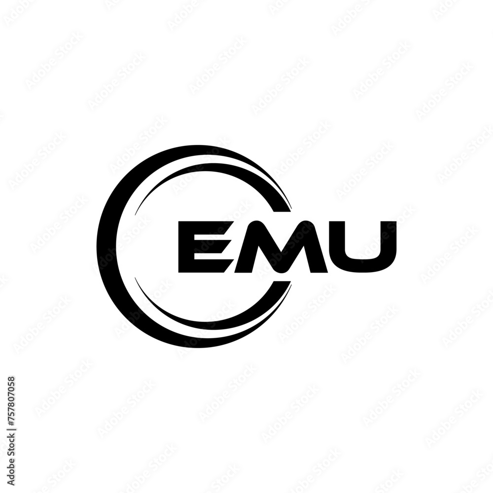EMU letter logo design in illustration. Vector logo, calligraphy designs for logo, Poster, Invitation, etc. EMU letter logo design in illustration. Vector logo, calligraphy designs for logo, Poster, Invitation, etc.