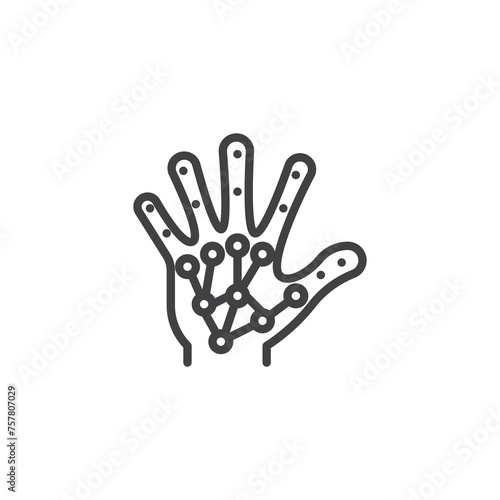 Gesture Recognition Hand line icon